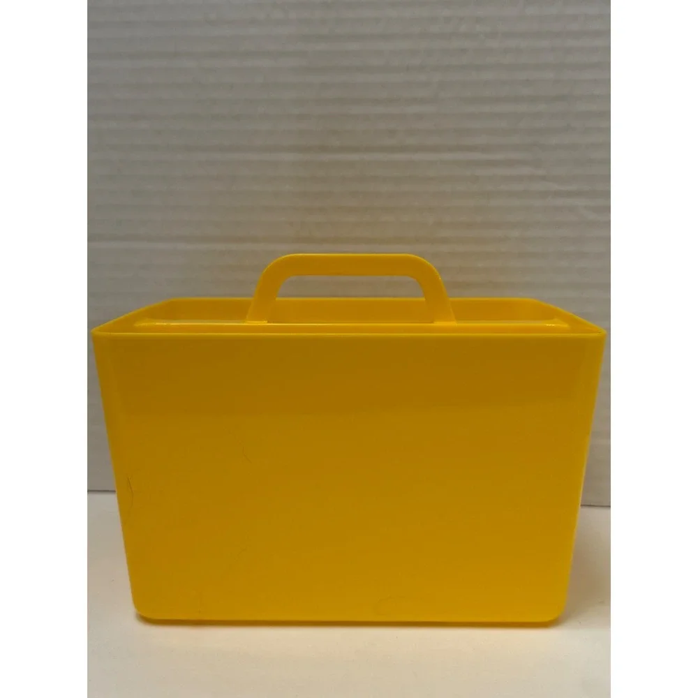 Crayola Yellow Plastic Art Supply Caddy Organizer Two Compartment Handle New